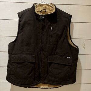 Lee Men's chocolate Fleece-Lined Vest